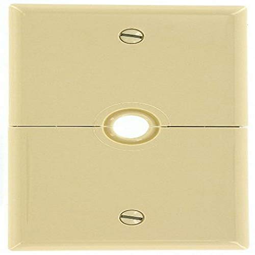 Leviton 1-Gang .625-Inch, Hole Device Telephone/Cable Wallplate, Box Mount, Horizontal Split Plate, N751-I, Ivory - color: Ivory