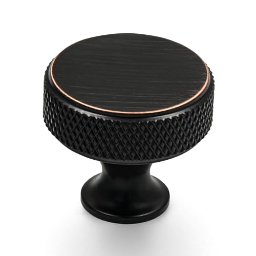 Amerdeco 10 Pack Oil Rubbed Bronze Knurled Cabinet Knobs Kitchen Cabinet Handles for Drawer Dresser, Cupboard and Wardrobe ZH0036 - color: Oil Rubbed Bronze