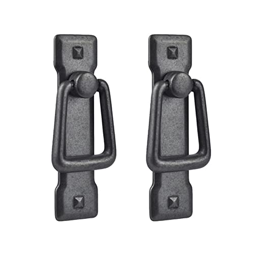 MY MIRONEY 2 Pack Vintage Cabinet Handles, Black Drawer Pulls, Zinc Alloy Hardware Knobs with Screws for Kitchen, Dresser, Cabinet - style: Type G; Black; 2PCS