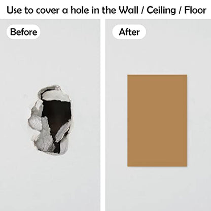 Rubber Bond Self-Adhesive Rubber Wall Outlet Cover Plate - 5 Pack, 5x3 Inch, Screwless Design, Easy Peel & Stick Drywall Hole Patch (Brown) - color: Brown