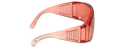 Calabria Fit Over Safety Glasses | Polarized Sunglasses Over Glasses | Wrap Around Anti-Fog | Scratch Resistant | Unisex - color: Fl-41 Pink (3 Pack)