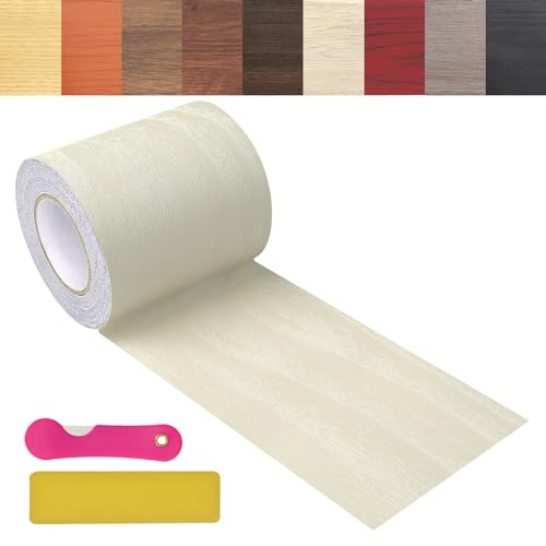 Wood Grain Repair Tape, 2.4 inch X 32ft Self Adhesive Wood Colored Tape for Tables, Chairs, Baseboards, Doors, Windows, Floors, Handicraft DIY. - color: Beige, size: 2.4in*32ft
