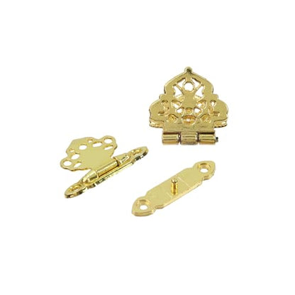 Geesatis Jewelry Box Hinges and Latches Hardware Kit, Cabinet Furniture Hinges Hasp Clasp,Golden(18Pcs) - style: C-Gold