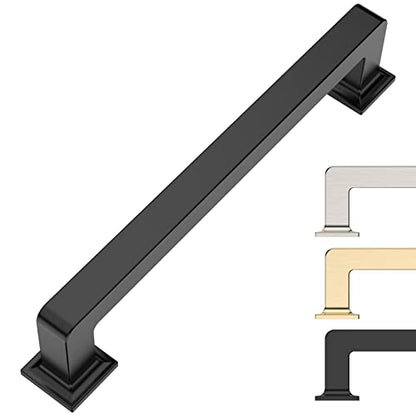 9BUILD 6 Pack 5 Inch Matte Black Cabinet Pulls - Kitchen Cabinet Hardware - Drawer Pulls - color: Matte Black, size: 5"/128MM Hole Center, style: 6 Pack