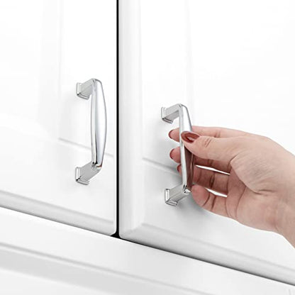 KOOFIZO 10 Pack 3 Inch Polished Chrome Kitchen Cabinet Pulls Polished Chrome Cabinet Handles Chrome Cabinet Hardware for Kitchen Cabinets 1817 Drawer Dresser Cupboard Bedroom - color: Polished Chrome, size: 3" CC - 10pcs