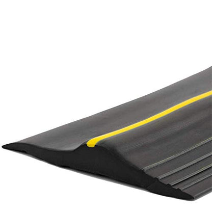 16.5Ft/5M Universal Garage Threshold Seal Strip Garage Door Bottom Weatherproof Strip Rubber DIY Weather Stripping Replacement Not Include Sealant/Adhesive (Black-Yellow Line) - color: Black+Yellow, size: 16.5 Ft (no adhesives)
