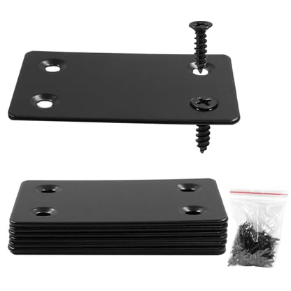 20 Pcs Metal Flat Straight Brace Bracket 2.36 x 1.5 Inch (L x W) Mending Plates Fixing Corner Brace with Screws for Furniture Repair (Black,4 Holes) - size: 20Pcs 2.36 x 1.5 Inch ,4 Holes
