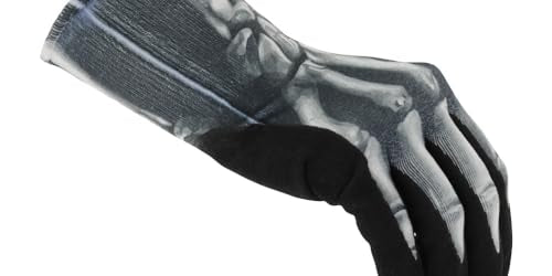 Mechanix Wear SpeedKnit Graphx Work Gloves, 1 Pack - Skeleton Bones Design, Touch Capable Gloves, Strong Grip in Dry, Wet and Oily Conditions (Small/Medium, Black/White) - size: Small-Medium, style: 1 Pair