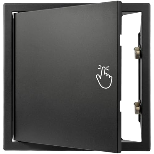 Repa Market 12x12 Inch Access Panel for Drywall – Anthracite Galvanized Steel Wall Hole Cover/Access Door Panel with Click Function–Heavy-Duty Service Hatch for Plumbing Electrical HVAC Access Door - color: Anthracite - With Click function, size: 12 x 12