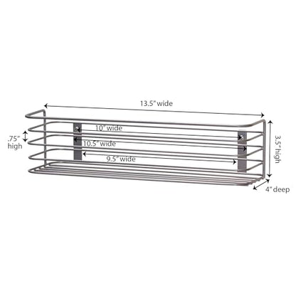 Household Essentials 1226-1 Long Basket Door Mount Cabinet Organizer | Mounts to Solid Cabinet Doors or Walls - size: 3.5 X 13.39 X 3.94 Inches