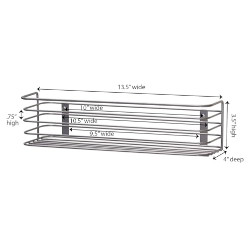 Household Essentials 1226-1 Long Basket Door Mount Cabinet Organizer | Mounts to Solid Cabinet Doors or Walls (Pack of 12) - size: 3.5 x 13.39 x 3.94 inches (Pack of 12)