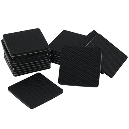 20pcs Black Non Slip Furniture Pads,Solid Rubber Furniture Pads Self Adhesive Anti-Sliding Grippers,Rubber Feet for Bed Couch Table/Floor Protectors(2inch Square) - size: 2inch