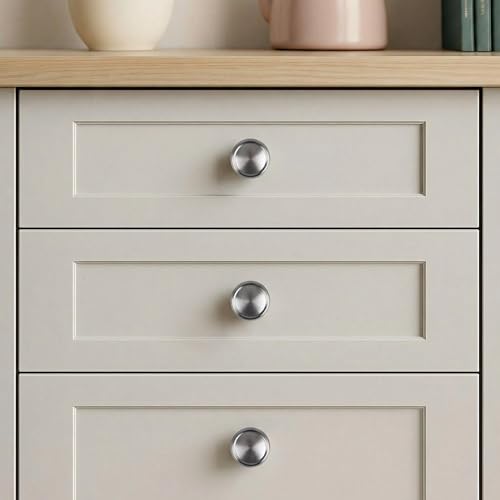 10 Pack Brushed Satin Nickel Cabinet Knobs, Furniture Hardware Knob Cabinet Pulls, Modern Single Hole Hardware for Kitchen Cabinet, Dresser, Drawer - color: Brushed Satin Nickel