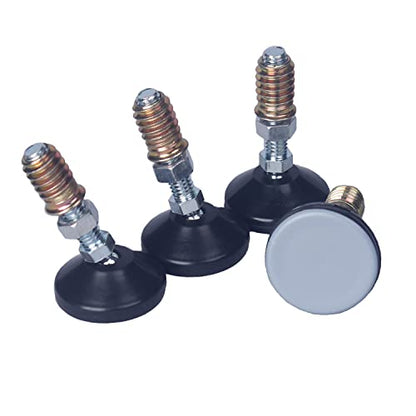 Furniture Leveler Swivel Feet PTFE(Teflon) Bottom(35mm Base),Threaded Shank(5/16-18) Adjustment Pads,Table/Chair/Cabinet/Sofa Medium Legs Leveling,Nuts Installation and Floor Protection(4 Pack) - size: 4 Pack,35mm Base 5/16-18