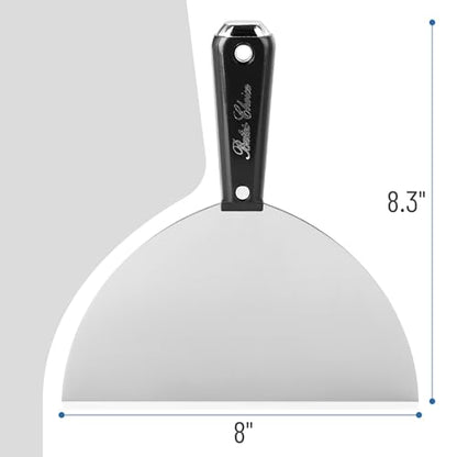 Bates- Putty Knife, 8 Inch, Plastic Handle, Carbon Steel, Flexible, Metal Scraper, Drywall Spackle Knife, Metal Paint Scraper Tool, Putty Knife Scraper, Wall Scraper - color: Black, size: 8 Inch