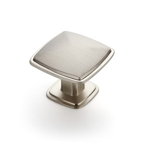 Ravinte 15 Pack Brushed Nickel Kitchen Cabinet Square Knob Single Hole Cabinet Hardware for Dresser Drawer Cabinet Pulls Drawer Knobs Cabinet Knobs Contemporary Antique Rustic - color: Brushed Nickel