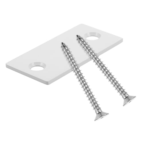 OSALADI Door Repair Plate 2.24X1.10 Inch Door Hole Repair Gasket with 4 Screws Cabinet Hinge Plate Deadbolt Cover Door Edge Hole Filler for Home Office Door Strike