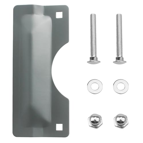 U 9500 3'' x 7'' Latch Guard Plate Cover, Door Security Strike Plate, Easy to Install, Protect Against Forced Entry (Gray) (1 Pack)