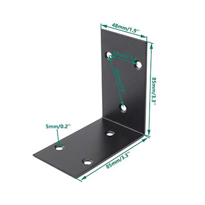 Heavy Duty Stainless Steel Corner Bracket,ULIFESTAR L Shaped Shelf Bracket 90 Degree Corner Brace Large Joint Right Angle L Bracket for Furniture Wood Cabinets Shelves (48x85x85mm) - size: 48*85*85mm