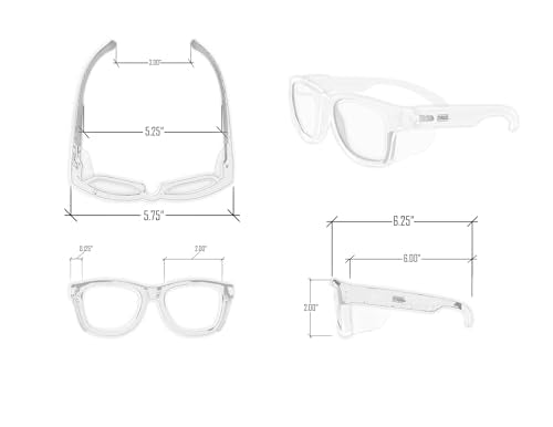 MAGID Y50 Safety Glasses for Construction | Clear Frame — 1 Pair, Clear Lens | Side Shields, ANSI Z87.1+, Anti-Fog, Scratch-Resistant, 99.9% UV Protection, Polycarbonate Lens - color: Clear Lens | Clear Frame, size: 1 Pair