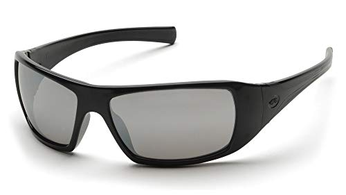 Pyramex Goliath Safety Eyewear Black Frame Clear Anti Fog Lens - color: Black Frame/Silver Mirror Lens