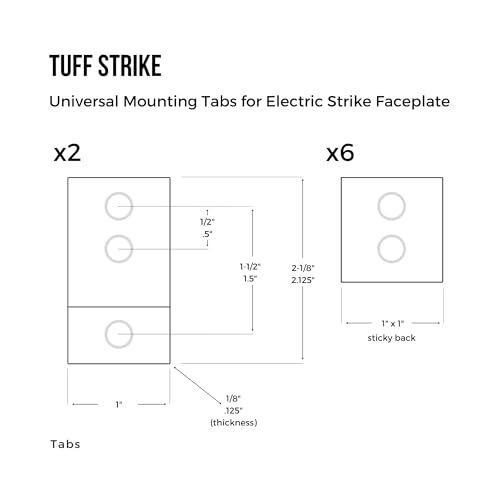 Universal Mounting Tabs for Electric Strikes | HES Electric Strike Faceplate Mounting Tab | Access Control | TUFF STRIKE