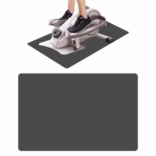 Non-Slip Elliptical Machine Mat - Durable Workout Mat for Under Desk Ellipticals, Seated Foot Pedal Exercisers, Floor Protection & Stability for Home Gym Equipment (23.7" x 15.9") - color: Grey
