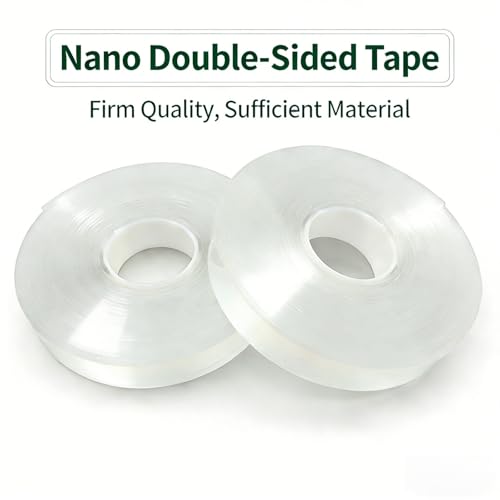 Double Sided Tape Heavy Duty Removable Clear: 3 Rolls Extra Strong Nano Tape Double Sided Adhesive Strips, Clear Mounting Tape Removable Two Sided Adhesive Tape for Walls/Posters/Rug/Picture Hanging