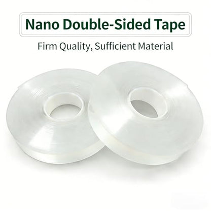 Double Sided Tape Heavy Duty Removable Clear: 3 Rolls Extra Strong Nano Tape Double Sided Adhesive Strips, Clear Mounting Tape Removable Two Sided Adhesive Tape for Walls/Posters/Rug/Picture Hanging