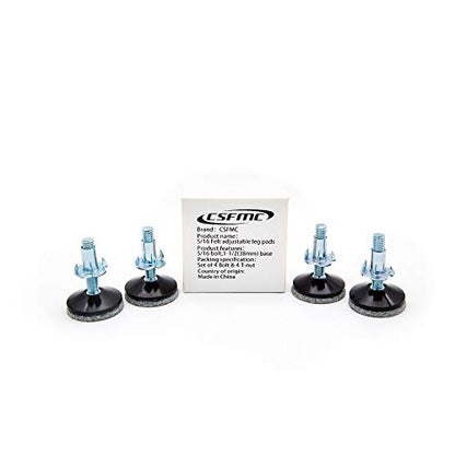 Adjustable Leg on Solid Wood Furniture Feet,Table and Chair Levelers Legs,5/16 in Bolt, 1.5 in Base Diameter (4 pcs)