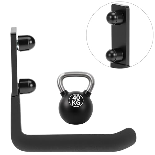 QWORK Heavy-Duty Garage Storage Hooks, 4 Pack Steel Wall Mount Ladder Hangers, Utility Hooks with 88 lbs Load Capacity, 4 Inch,Non-Slip Coating