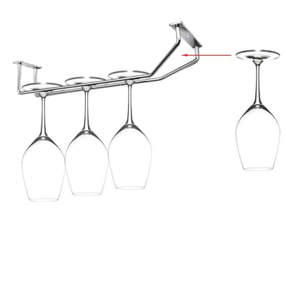 10.8 Inch Wine Glass Rack, Under Cabinet Wine Glass Holder, Wine Glass Hangers Under Shelf, Chrome Finish Stemware Rack, Hanging Stemware Holder for Cabinet Kitchen Bar, Set of 4 - color: Silver Chrome, size: 10.8 Inch 4 Pack