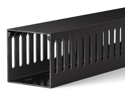 ZhiYo 3x3in Cable Raceway, 6FT(2xL3FT) Large Wire Tray, Cord Hider for Network Cable Management, Wire Covers for Cords Computer Under Desk, Cord Cover Wall Cable Hider Cable Cover, Black - color: Black, size: 3.15in H X 3.15in W