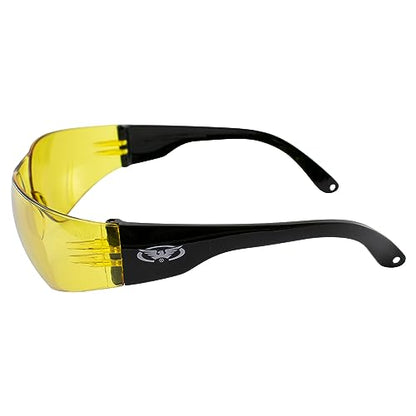 Rider Safety Glasses - color: Black-yellow Mirror