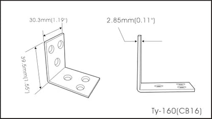 QCAA Heavy Duty Wider L Bracket 3.0mm(0.118") Thickness, 90 Degree, for Wooden Frame Bed Furniture Bookshelf, 40 x 40 x 30 x 3.0 mm, Made in Taiwan, 12 Pack - color: 40mm, size: 12 Pack