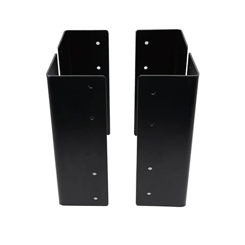 Hi Flame Garden Raised Bed Corner Brackets with Screws for Furniture Flower Vegetable Planter (9" Black, Set of 4)