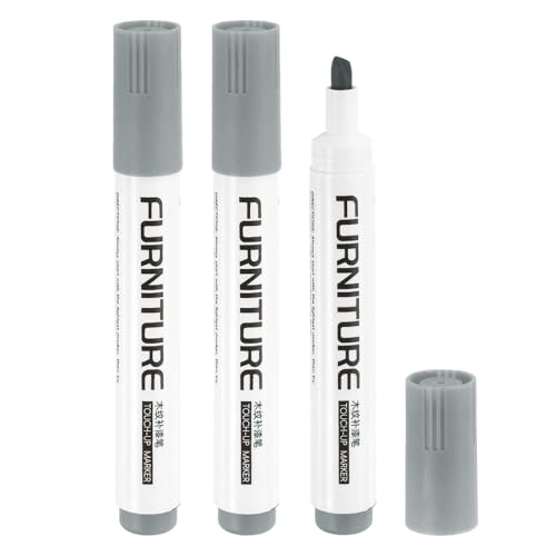 uxcell Furniture Markers Touch Up, 3pcs Furniture Repair Kit Wood Filler Sticks Wood Markers for Scratches Wooden Floor Table Cabinet Laminate Frames, Gray - color: Gray