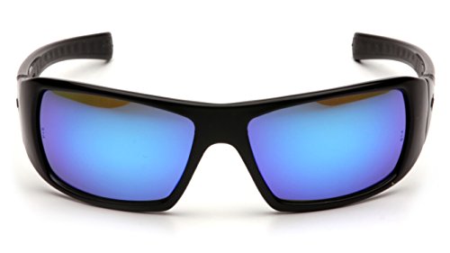 Pyramex Goliath Safety Eyewear Black Frame Clear Anti Fog Lens - color: Black Frame/Ice Blue Mirror Lens