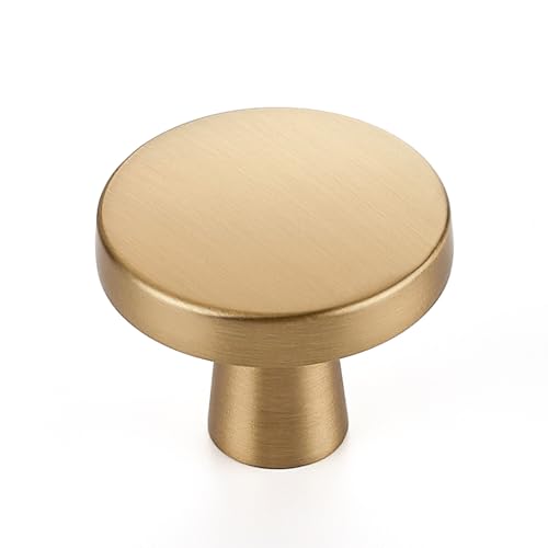 Ravinte 25 Pack Drawer Pulls 1-1/4 Inch Kitchen Cabinet Knobs Solid Round Dresser Drawer Knobs Champagne Bronze Drawer Knobs Dresser Knobs Simple Cabinet Hardware for Cupboard Drawer Pulls - color: Champagne Bronze