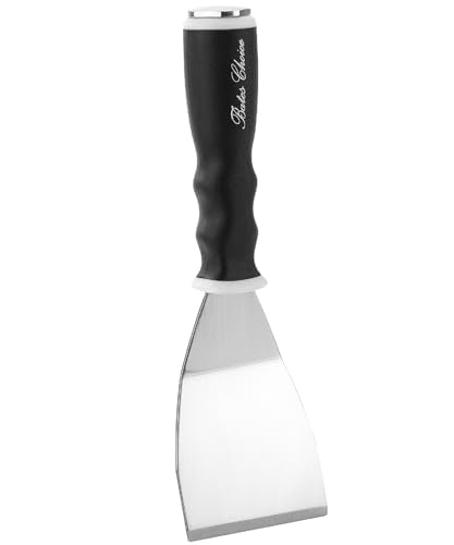 Bates- Bent Scraper, 3", Stainless Steel, Soft Grip & Heavy Duty, Hammer End, Drywall Spackle Knife, Metal Paint Scraper Tool for Wood, Putty Knife Scraper, Wall Scraper, Drywall Knife, Scrappers Tool
