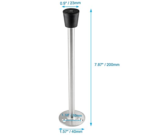 2 Pack Stainless Steel Heavy Duty Door Stop 7.87" Wall Mounted Door Stopper with Rubber Tip Design Mute for Wall and Door Protection, 7.87" / 200mm - size: 7.87"/200mm