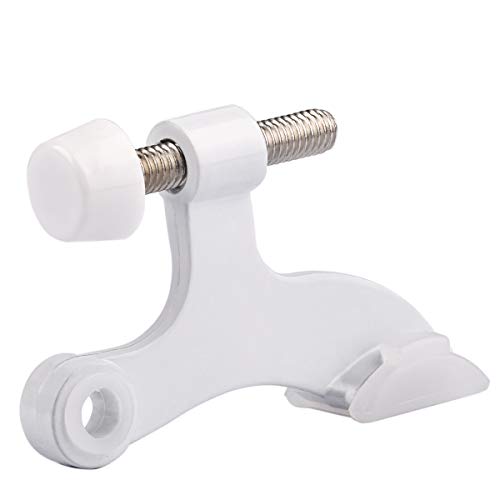 HOMOTEK 8 Pack Hinge Pin White Door Stopper,Adjustable Deluxe Heavy Duty Door Stopper 2-1/2"x1-3/4”,with White Rubber Bumper Tips - color: White, size: 8 Pack
