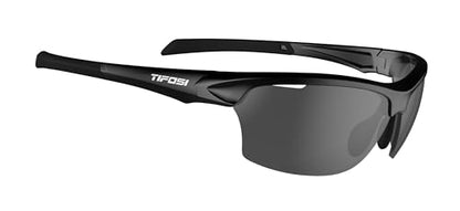 Tifosi Intense Sport Sunglasses Men & Women - Ideal For Golf, Pickleball, Running & Tennis. Vented Lenses Prevent Fogging - color: Gloss Black W/Smoke Lens Silver Mirror