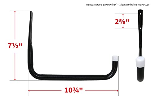 Shepherd Hardware 8091E Heavy Duty Steel 10-Inch Garage Storage Utility Hooks, 4 Pack, Black - size: 10 Inch