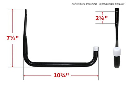 Shepherd Hardware 8091E Heavy Duty Steel 10-Inch Garage Storage Utility Hooks, 4 Pack, Black - size: 10 Inch