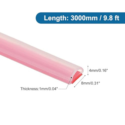 PATIKIL Silicone Weather Stripping Door Seal, 9.8 ft D Shape Weather Stripping Self Adhesive Door Seal Strip for Door Frame, Window Sealing, Large Gap, 5/16" Wx5/128 Tx5/32 H, Clear/Red - size: 9.8 ft Long, 5/16"Wx5/128"Tx5/32"H