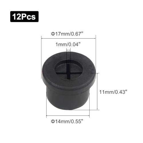 9/16 Inch Cable Grommet (14mm）– 12 Pcs Flexible Rubber Desk Hole Covers for Office Desk, Tabletop, Light Cable Management (Black) - size: 12pcs 9/16"(14mm)