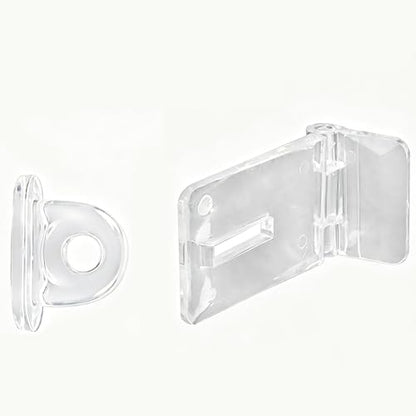 2.2 Inch Crystal Clear Acrylic Hinge Latch with Buckle, 4Pcs Transparent Lock Hasp for Small Cabinet Doors, Drawers, Jewelry Box, and DIY Craft Projects