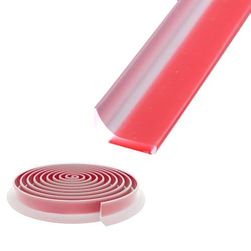Shower Threshold Water Dam,Self Adhesive Silicone Waterproof Barrier Bathroom and Kitchen Shower Water Stopper Guard for Dry And Wet Separation Caulk Seal Strip Edge Trim(78Inch, Transparent) - color: Transparent, style: 78Inch