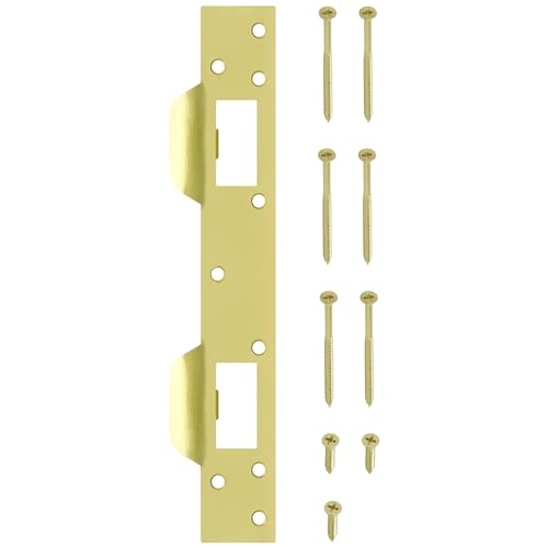 Nuk3y SP550 Combination Security Door Strike for 5-1/2 inch Hole Center (Polished Brass) - color: Polished Brass